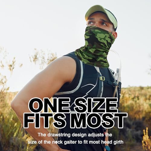 Cisnocr Camo 1 Pack Breathable Cooling Neck Gaiter Face Mask for Men Women