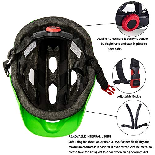 Kids Bike Helmet - Adjustable Safety Lightweight for Ages 5-8 - Black / Small