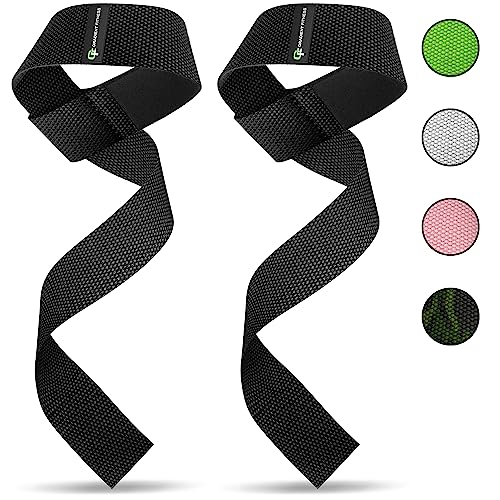 Padded Weight Lifting Straps for Deadlifts - Black - 20 Inch Pair