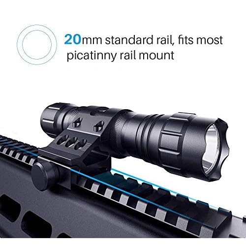 Single Mode Tactical Flashlight, 1000 Lumens LED Rifle Hunting Light, Flashlights with Picatinny Rail Mount, Remote Pressure Switch, Charger