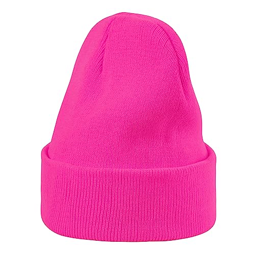 Warm Slouchy Beanie for Men & Women - Hot Pink One Size