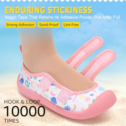 Toddler Water Shoes Boys Girls Summer Beach Aqua Socks Pink White 8 Pairs - Non Slip, Quick Dry