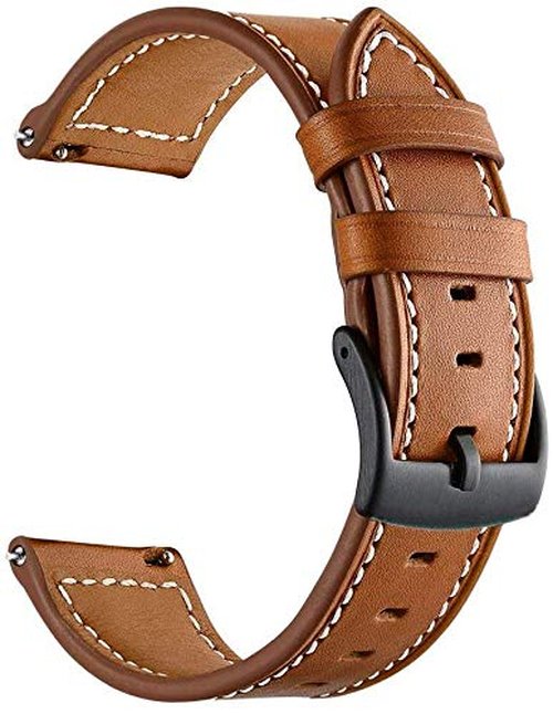 Anrir Compatible for Garmin Vivoactive 4S Band, 18mm Silicone+Leather+Stainless Steel Band for Garmin Vivomove 3S 39mm, Fossil Women's Gen 5E 42mm/Sport 41mm, Fossil Q Venture Gen 4 HR/Gen 3-3 Pack