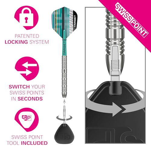Target Hydro Steel Tip Dart Set 21G-26G | 90% Tungsten, Swiss Point, Pro Grip TAG Shafts, No.6 Flights