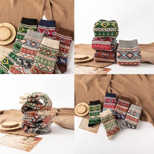 Cozy Wool Socks for Women - 5 Pairs, Multicolor - Gift Idea