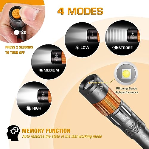 EverBrite Rechargeable Pen Light Gray 300 Lumens Zoomable EDC Flashlight