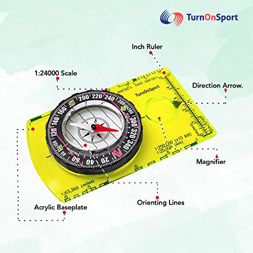 Advanced Orienteering Compass for Hiking and Camping - Lightweight Survival Tool