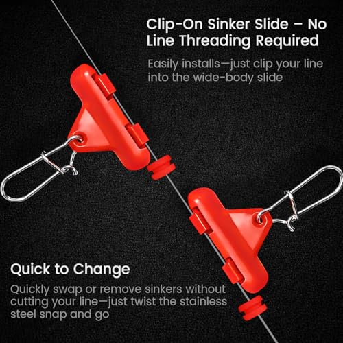 Vipfish Green 12PCS Sinker Slides & Bumper Stops for Catfish Carolina Rig