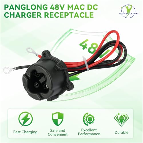 Panglong 48V MAC DC Charger Plug Receptacle for Yamaha G29 Golf Cart - OEM# JW9-H6181-00