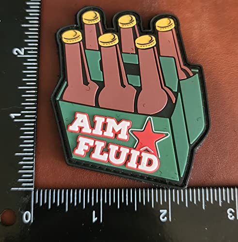 Funny Cornhole Patch - Aim Fluid PVC Rubber - Beer Drinking Humor