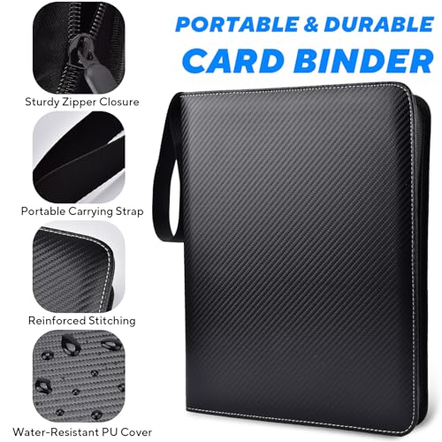 Portable Trading Card Binder - Holds 1080 Cards with 60 Sleeves