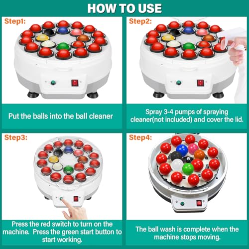 Electric Billiard Ball Cleaning Machine - Automatic 22 Balls Cleaner