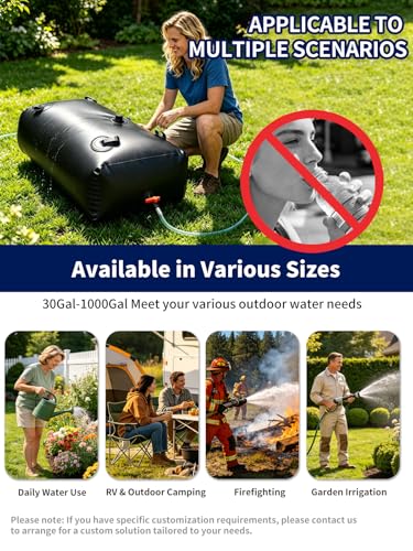63 Gal Water Bladder Tank, 2000D PVC Portable Storage Bag Black (SAMGL) 240L variant