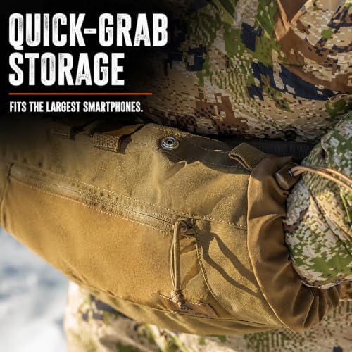 Lone Trail Hunting Hand Warmer Pouch with Sherpa Fleece, 500D Shell, Brown