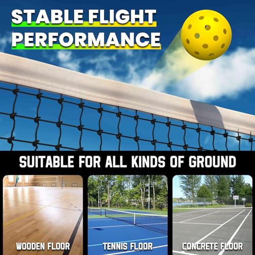 Outdoor Pickleball Balls - 40 Holes, USAPA Approved - 4 Pack, Yellow