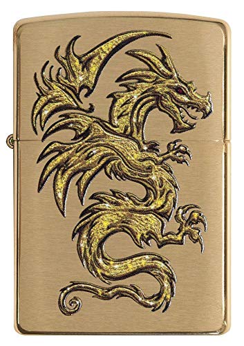 Zippo Brass Dragon Design Windproof Pocket Lighter