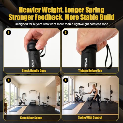 Weighted Ropeless Battle Ropes - Portable Cordless Design, Black