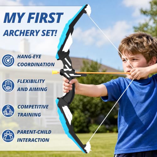 Kids LED Bow and Arrow Set with Dinosaur Target - 2 Pack