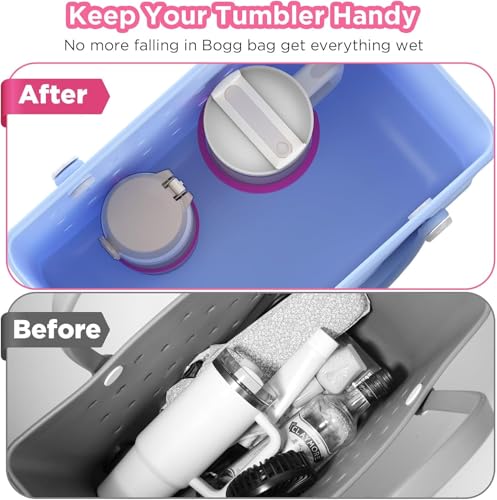Cup Holder for Bogg Bag - 2 Pack Drink Holder for 30Oz Cups - White