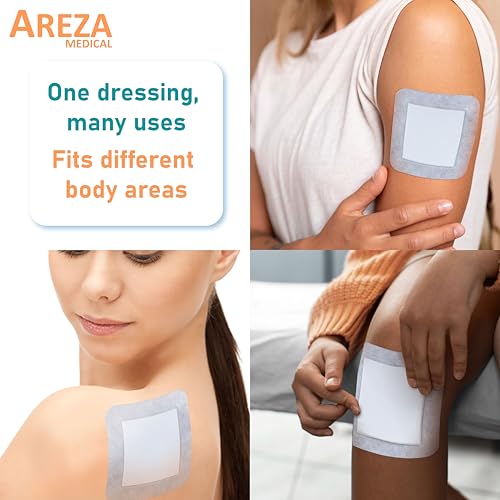 Areza Medical 6x6 Inch Sterile Bordered Gauze Island Wound Dressing - Latex-Free, 30 Pack