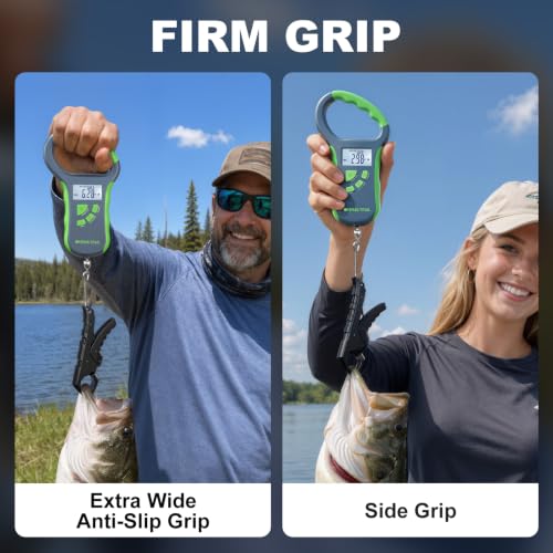 SNAIL TRAIL 8-Slot Digital Fish Scale with Lip Gripper - Grey-Green