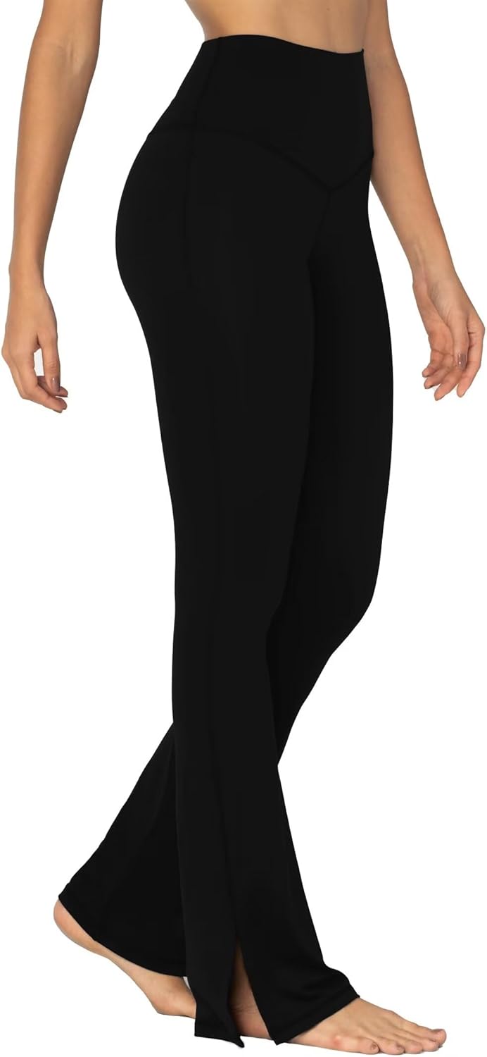 Sunzel High Waisted Flare Leggings - Split Hem Bootcut Yoga Pants with Tummy Control for Women