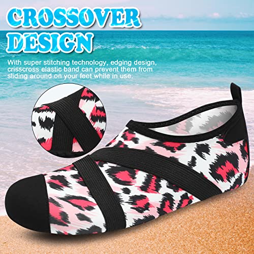 Water Shoes for Men & Women - Quick Dry Aqua Socks - Pink Pattern 10-11 Women/9-10 Men