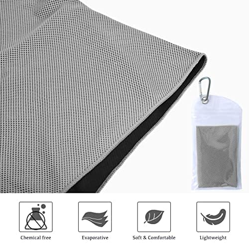 Cooling Towels - 4 Pack Gray, Instant Reusable Microfiber for Sports & Fitness