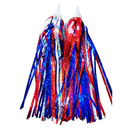 Patriotic Sparkle Bike Streamers - 1 Pair Bicycle Tassel Ribbons