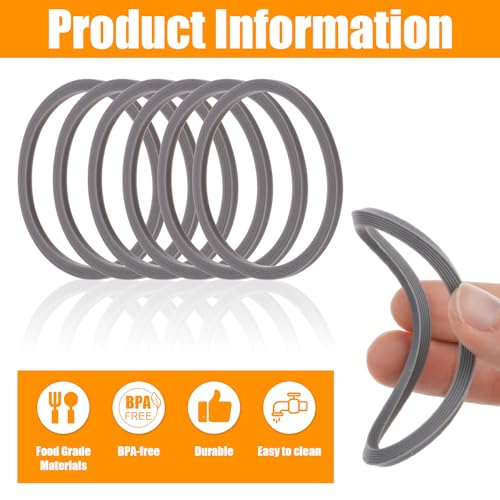 Replacement Sealing Rings for Owala FreeSip Bottles - Gray, 6 Pack
