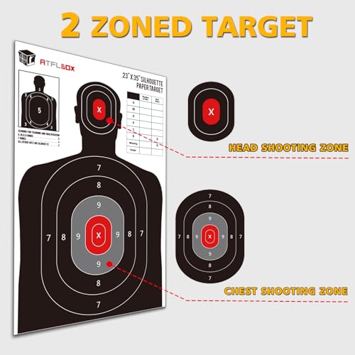 10 Pack Silhouette Paper Targets - 23x35 Inch for Shooting