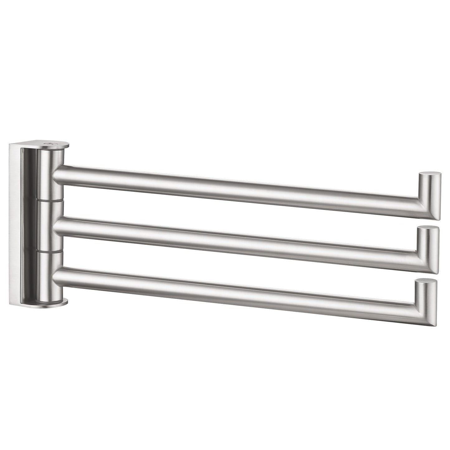Angle Simple Swivel Hand Towel Holder 3 Bars Brushed Nickel, 304 Stainless Steel Hand Towel Rack for Bathroom Wall Mount