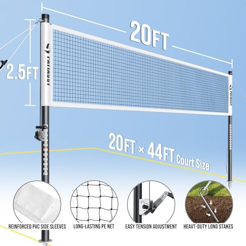 Professional Badminton Set with Net & Rackets - B-White