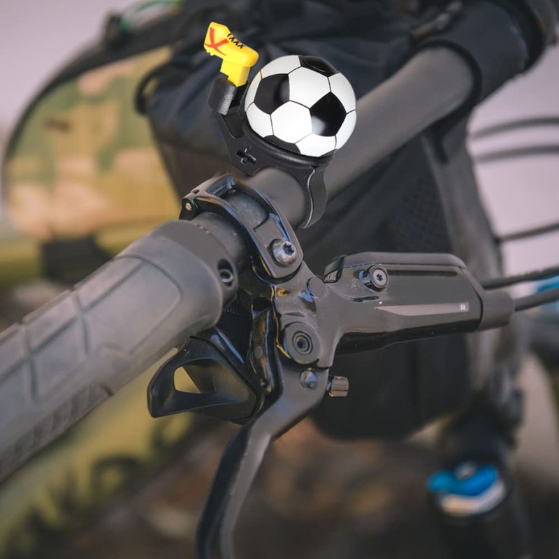 2 Pcs Bicycle Bell,Football Bike Bell Crisp Sound Mini Ringtone and Fun Bicycle Horns for Boys Girls Road, Electric, Mountain Bikes(Color:Black+White)