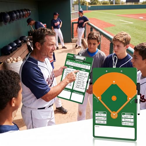 Baseball Coaching Clipboard - Dual-Sided Lineup Board