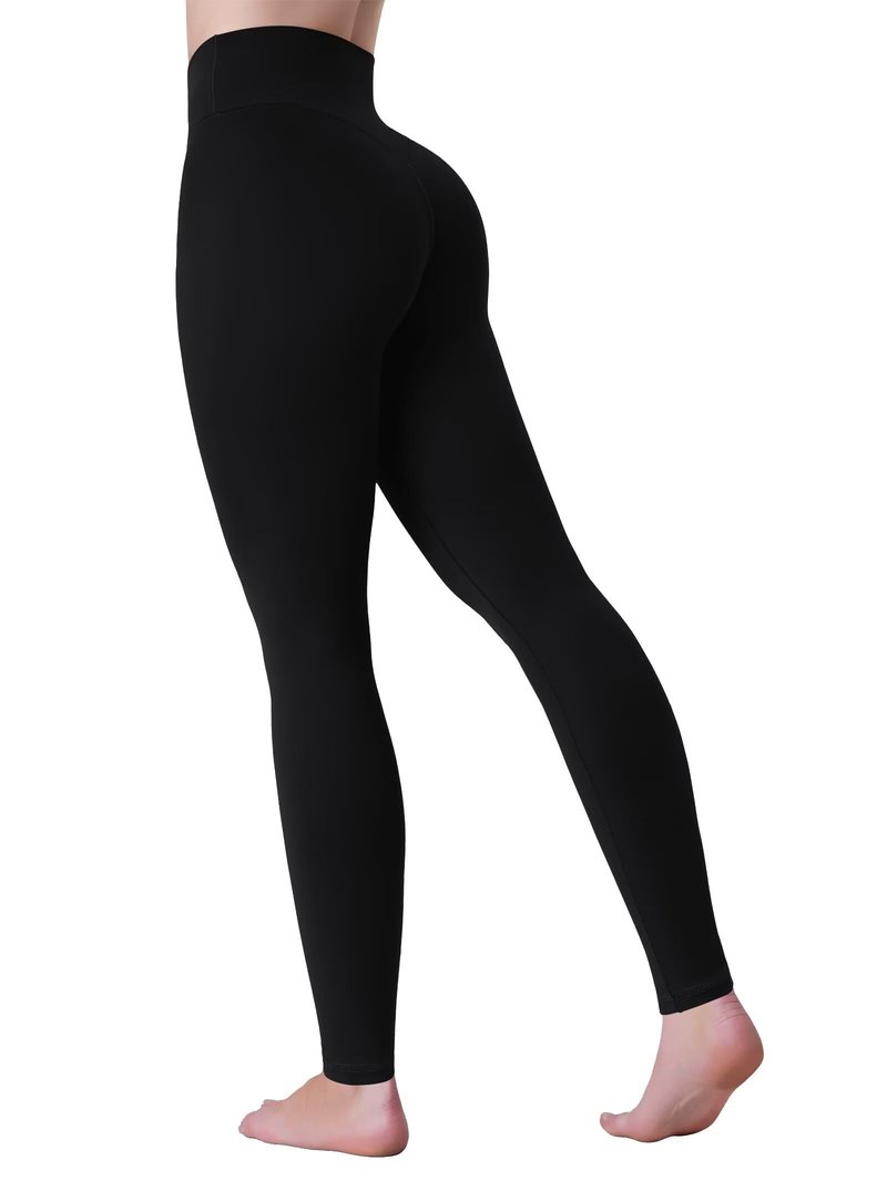 Sunzel Sustainable Butt Lifting Leggings for Women, High Waisted No Front Seam Tummy Control Booty Scrunch Workout Yoga Pants 28" Black Medium
