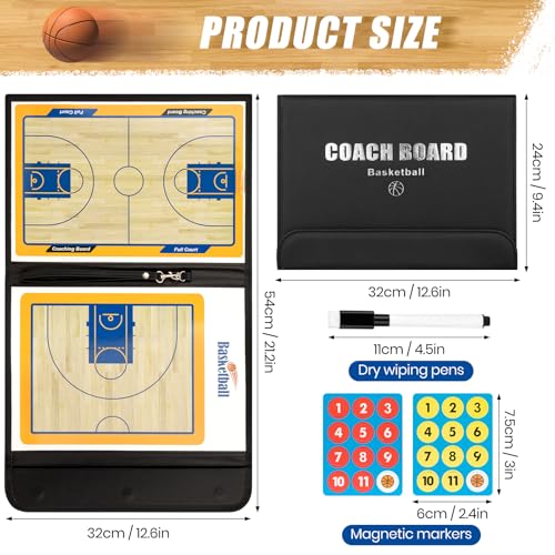 Foldable Basketball Coaching Board with Magnetic Markers