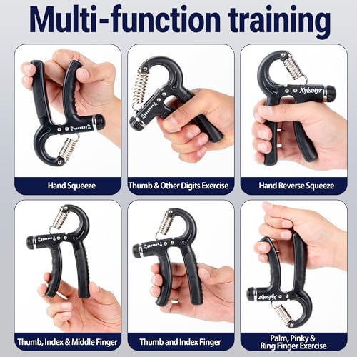Adjustable Hand Grip Strengthener, 11-132 LBS Forearm & Finger Exerciser