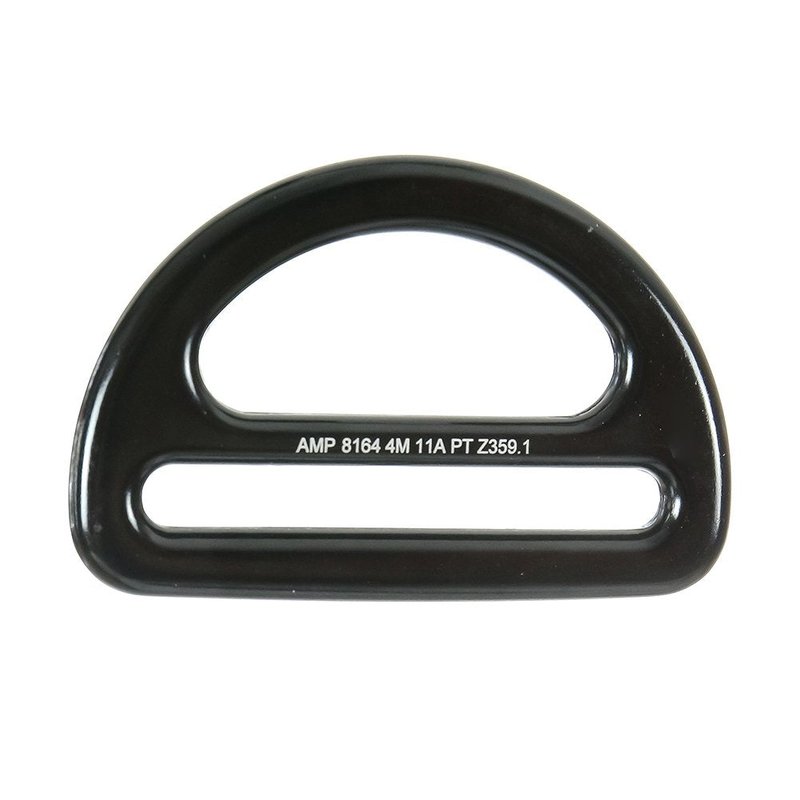 Fusion Climb Black Bretta Aluminum D-Ring for 3 1/4" Webbing - Lightweight and Slotted for Industrial and Climbing Use