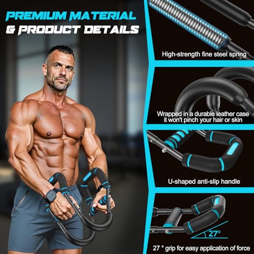 Adjustable Twister Arm Trainer for Men - 5-Level Resistance (40-130lb) - Blue