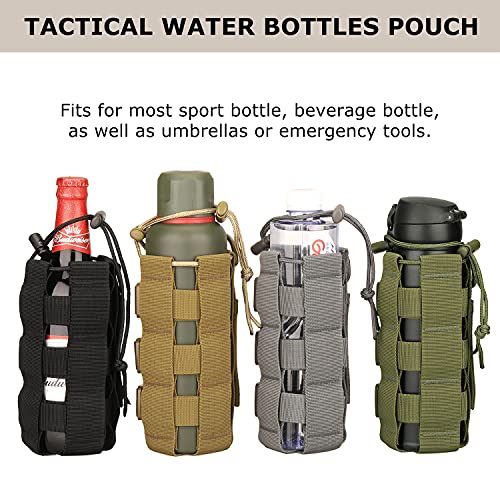 SunForMorning Grey Tactical MOLLE Water Bottle Pouch Hydration Carrier