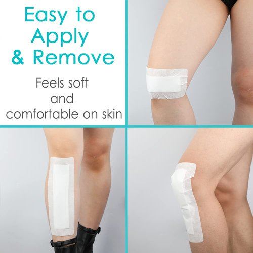 Extra Long Adhesive Island Dressing 10 Pcs, 4"x14" Knee Replacement Surgery Gauze Bandages Wound Breathable Bordered Hip Surgery Back Incision Post Surgical Recovery Individually Wrapped