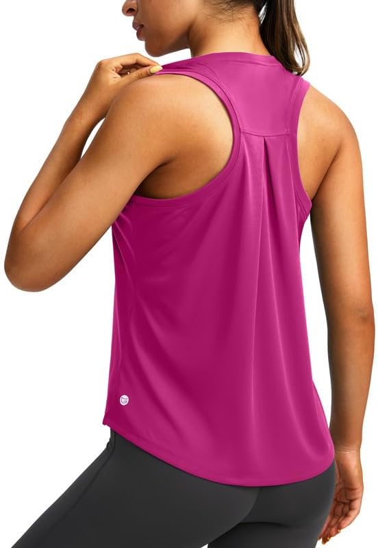 Skiennix Women's Racerback Workout Tank Top - Sleeveless Loose Fit for Yoga & Gym Activities