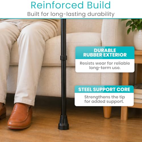 Vive Cane Tips (Set of 2) - Heavy Duty 3/4 inch Replacement Rubber