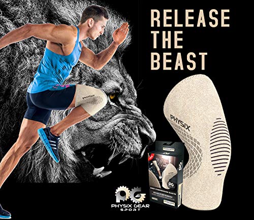 Physix Gear Knee Compression Sleeve for Men & Women - Best Brace