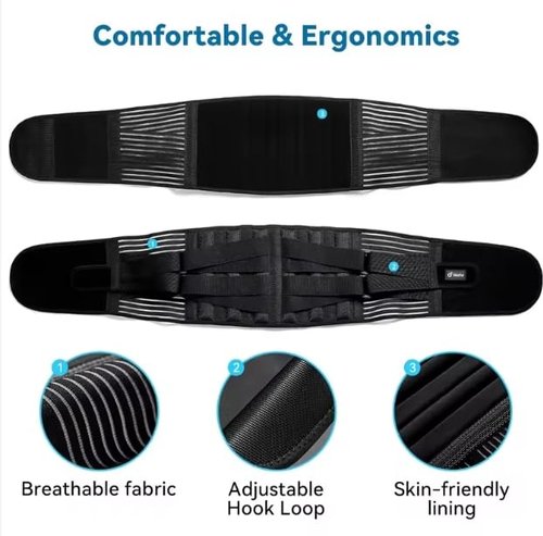 CARELS CARE Back Brace for Men & Women - Lower Back Support Belt for Sciatica, Bulging Disc & Pelvic Pain Relief - Adjustable Lumbar Support Brace for Work, Sleeping & Everyday Use - Faja para Espalda y Ciática (X-Large)