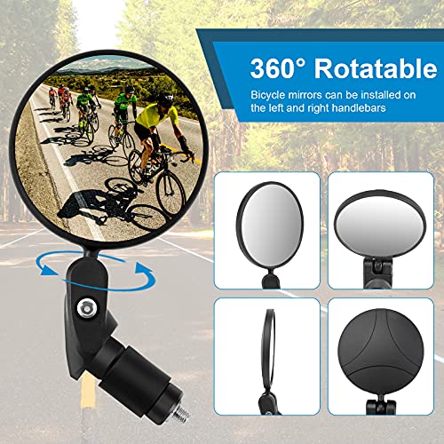 Bicycle Mirrors - 360° Adjustable Bar End Rearview Mirrors