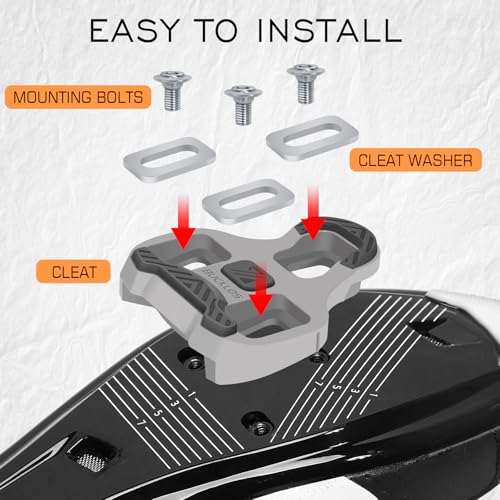 BUCKLOS Road Bike Cleats Compatible with KEO Pedals 4.5° Grey
