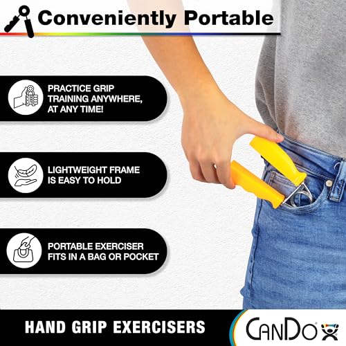 CanDo Ergo Grip Hand Exerciser Set – 5 Pairs, X-Light to X-Heavy (5 Colors)