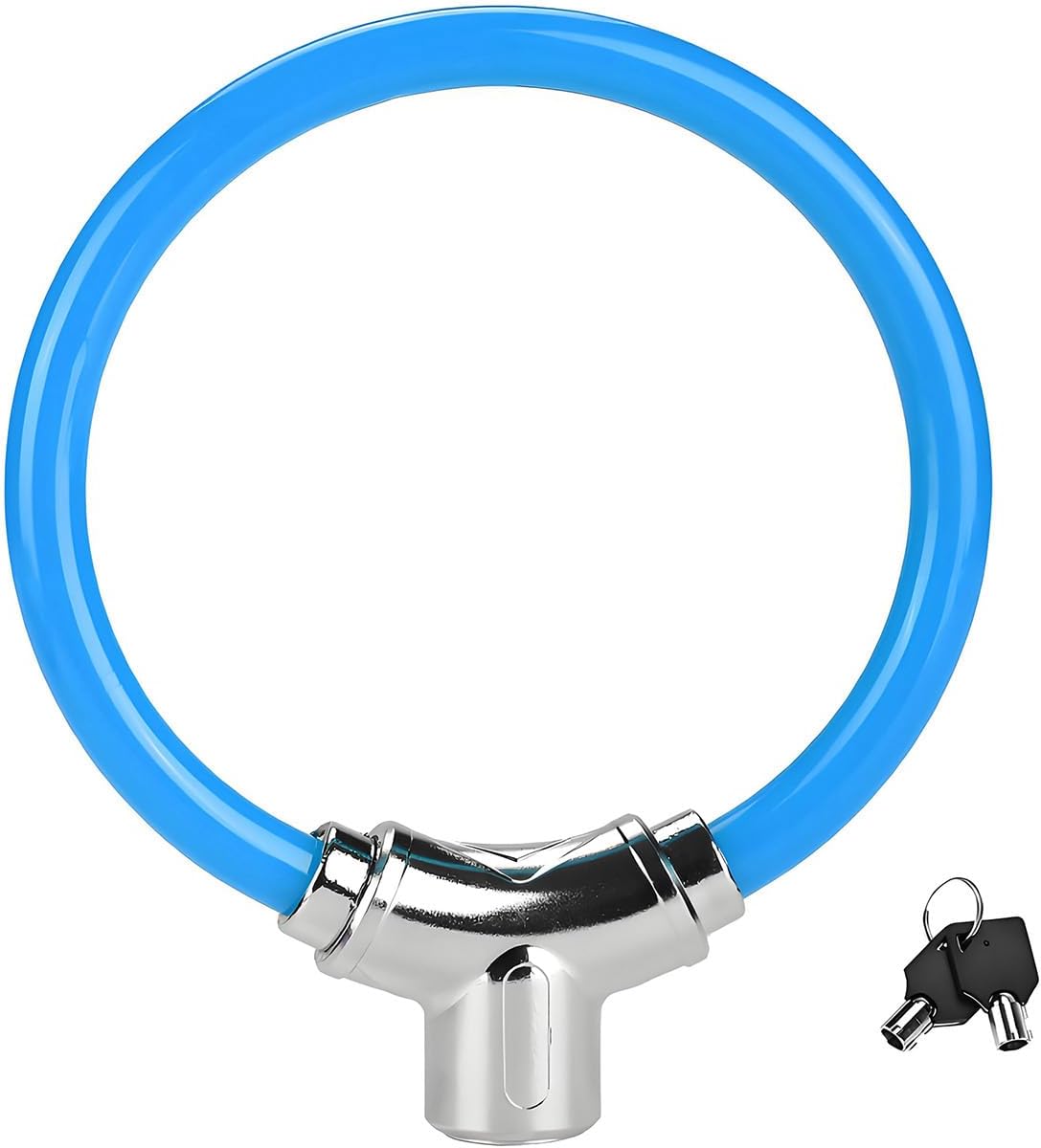Skiennix Bicycle Cable Lock - Durable Blue Steel Security Lock with Keys for Enhanced Protection